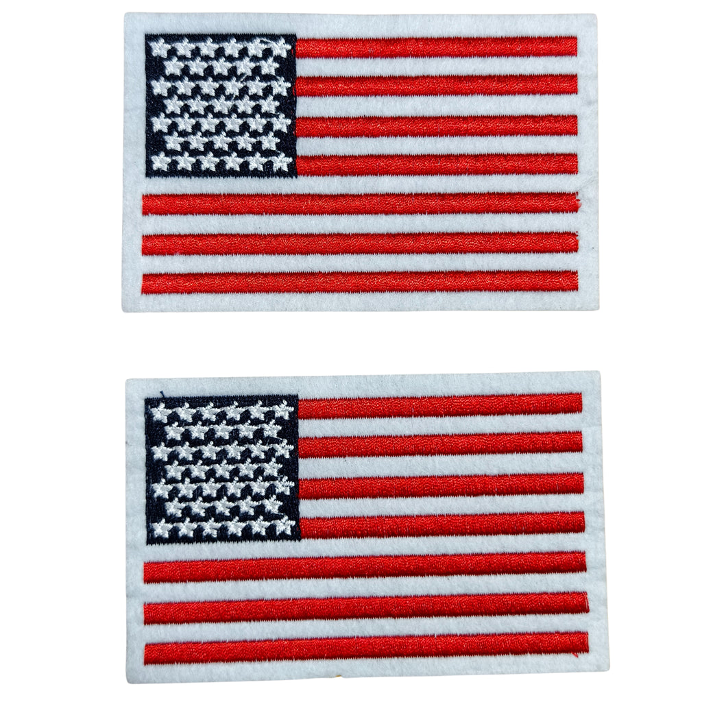 White USA Flag Set of 2
