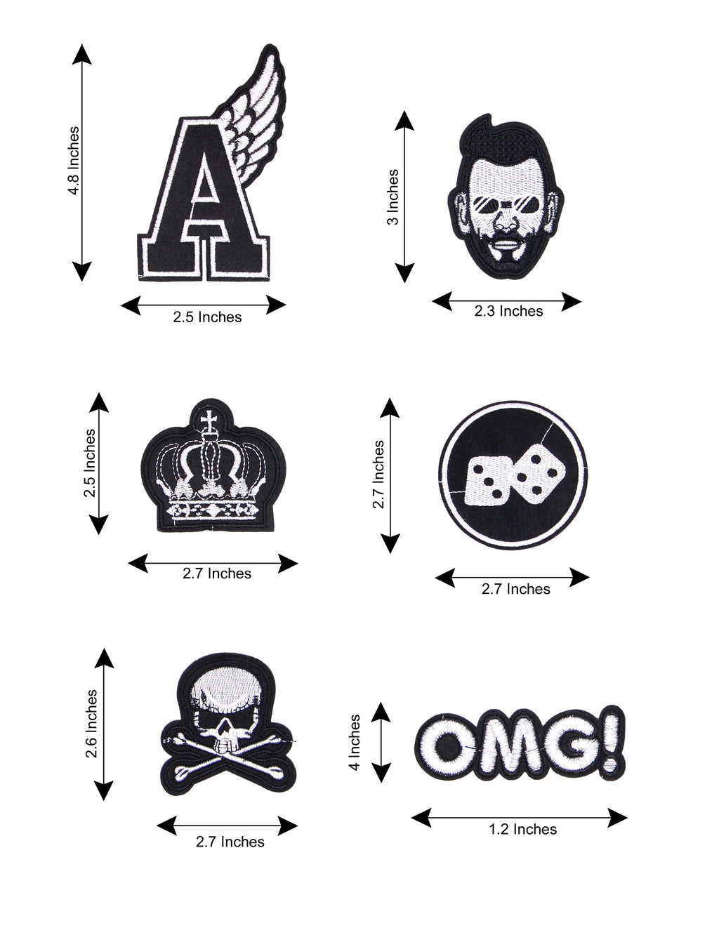 Black & White Funky Set of 6