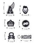 Black & White Funky Set of 6