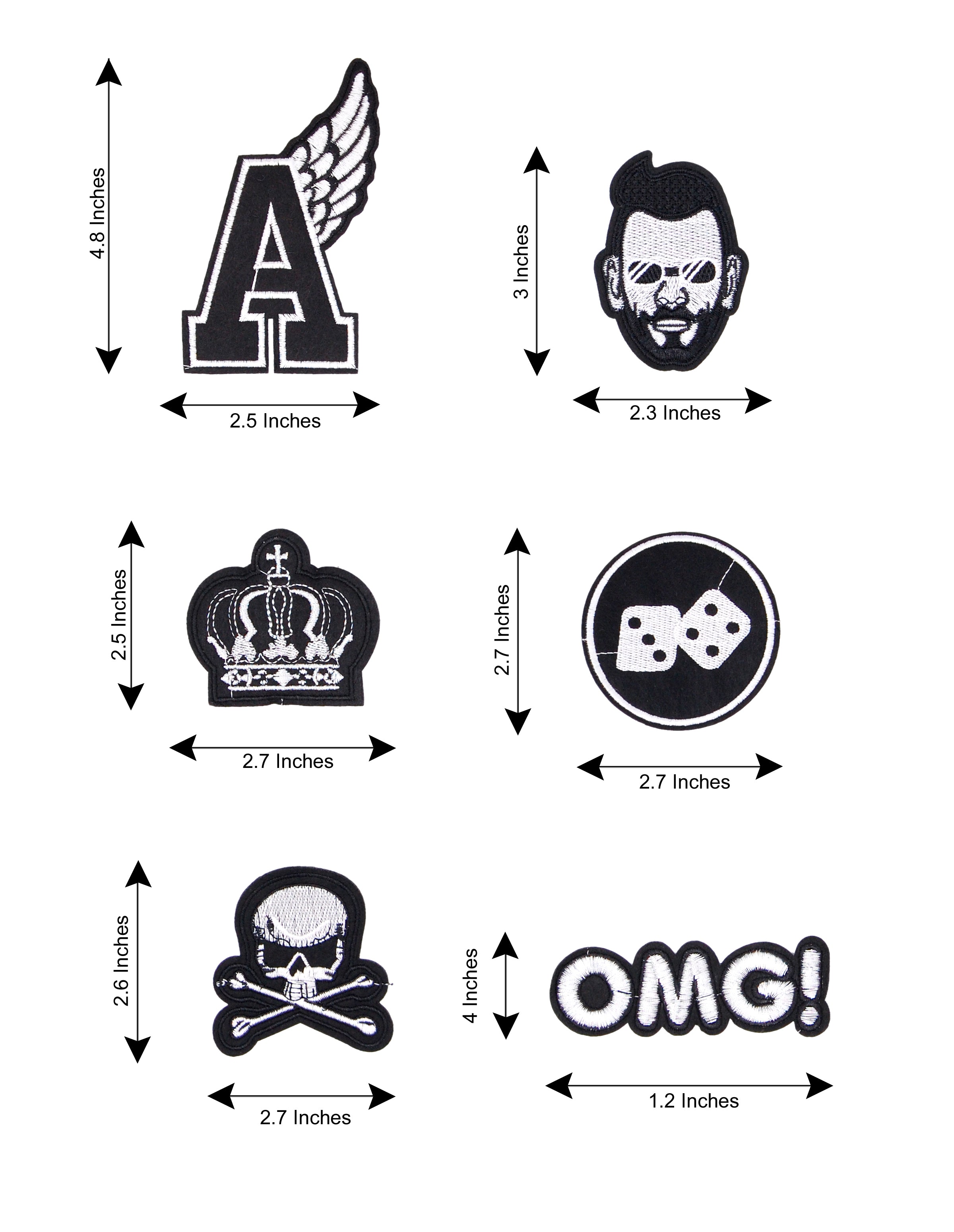 Black & White Funky Set of 6