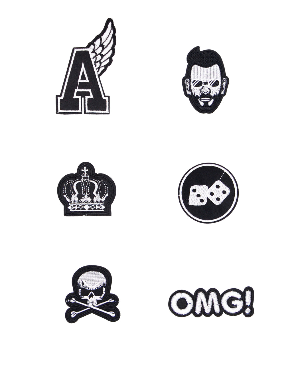 Black & White Funky Set of 6