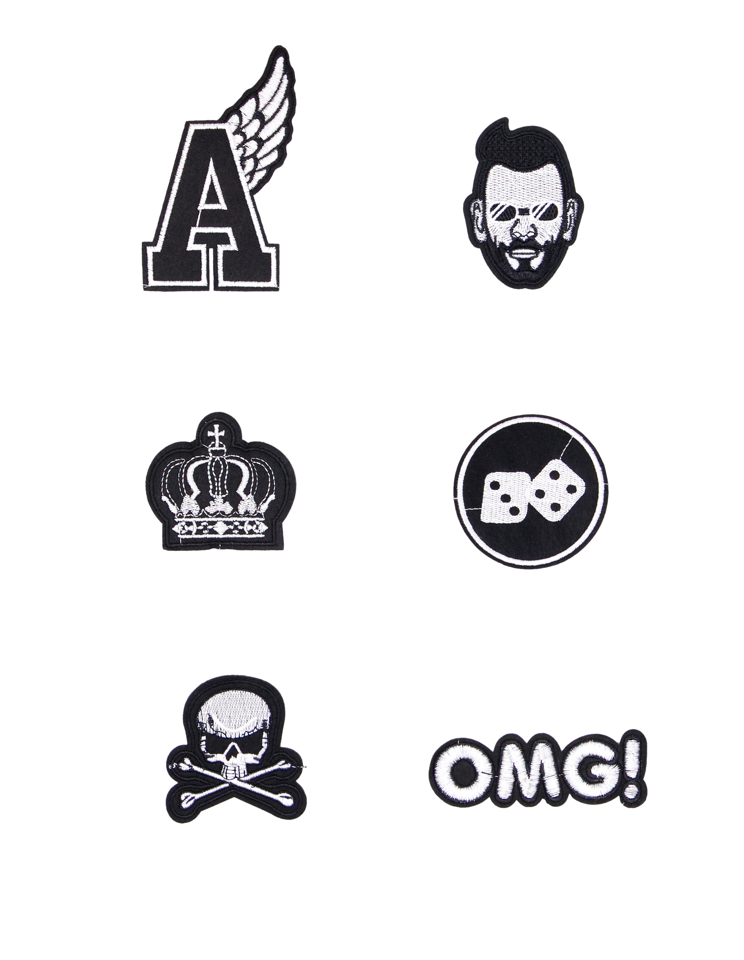 Black & White Funky Set of 6