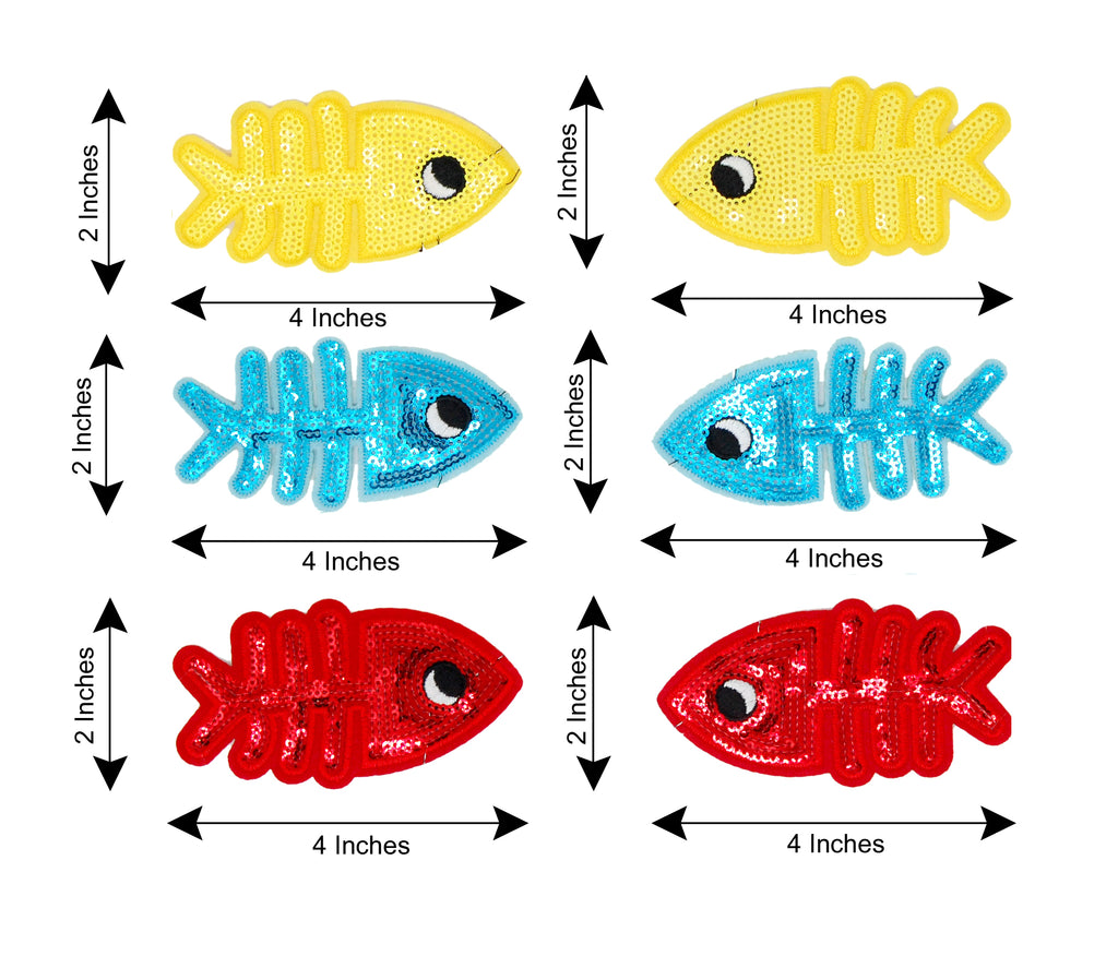 Sequin Sew On Fishes Set of 6