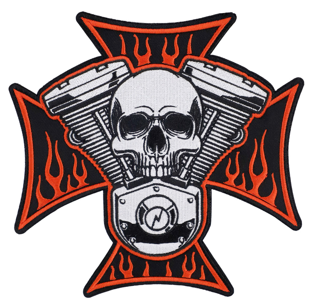 HD Cross Skull & Flame