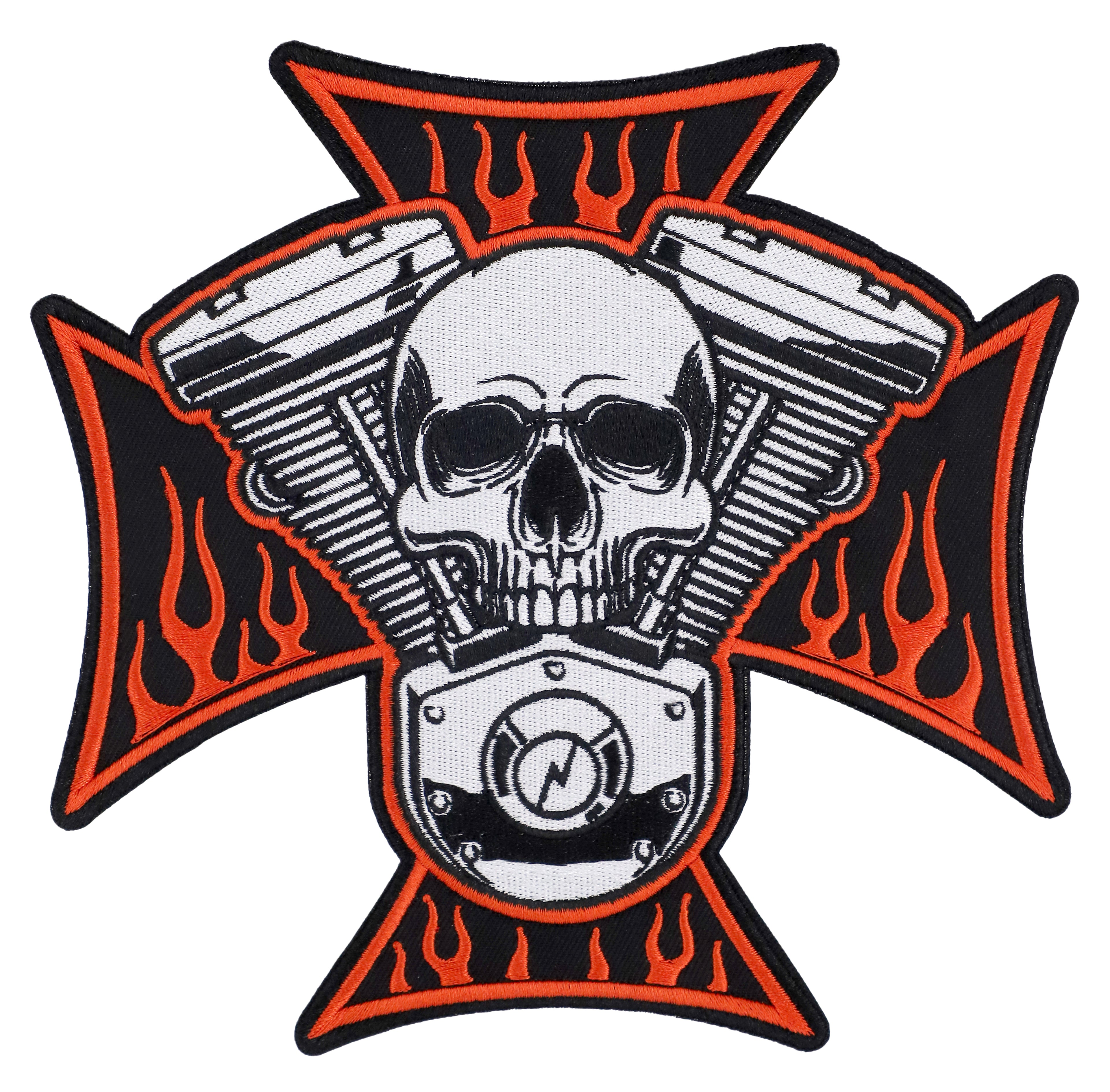 HD Cross Skull & Flame