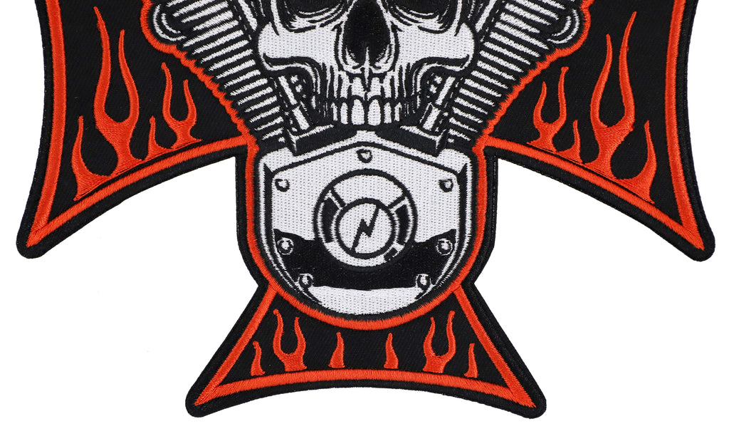 HD Cross Skull & Flame