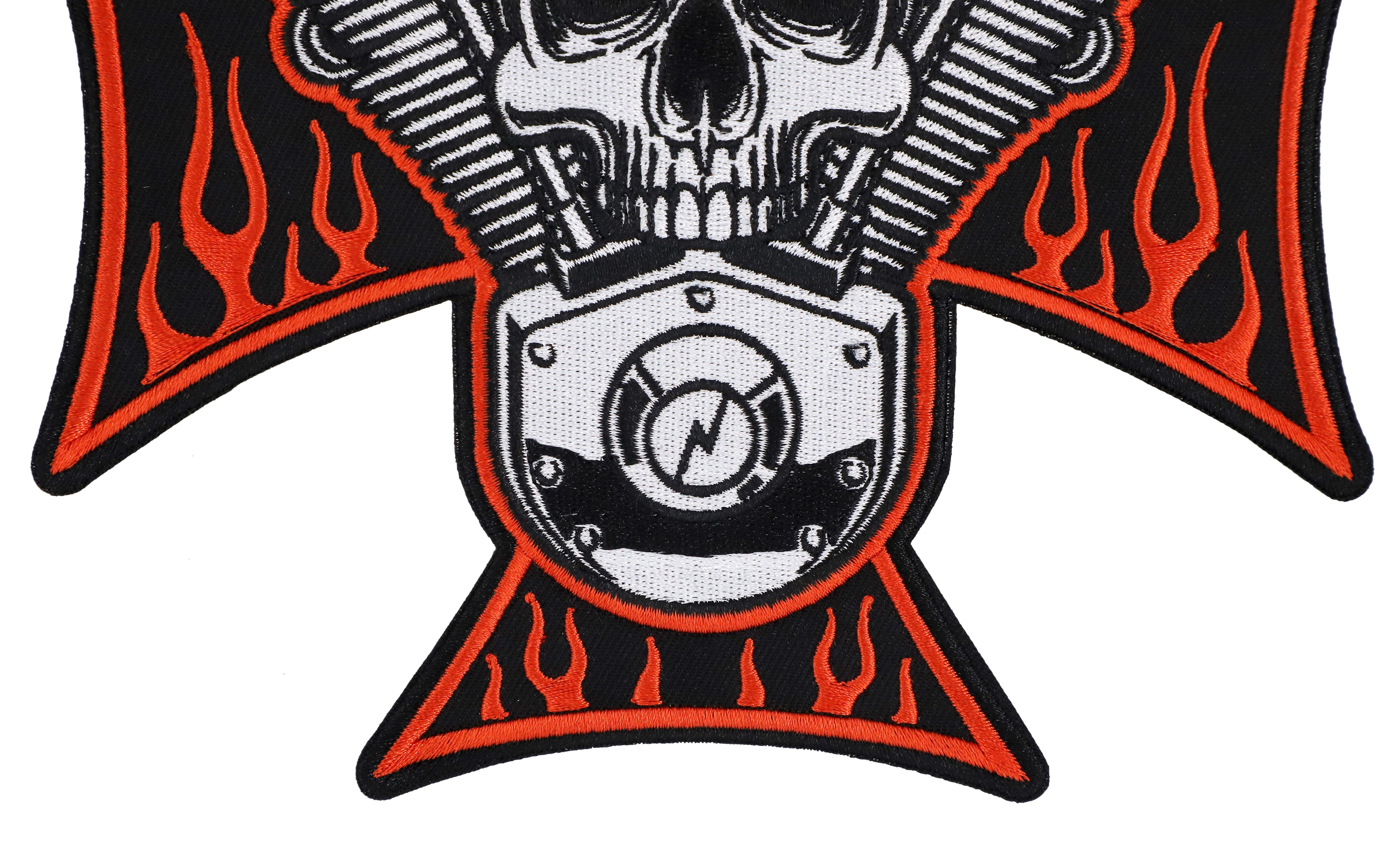 HD Cross Skull & Flame