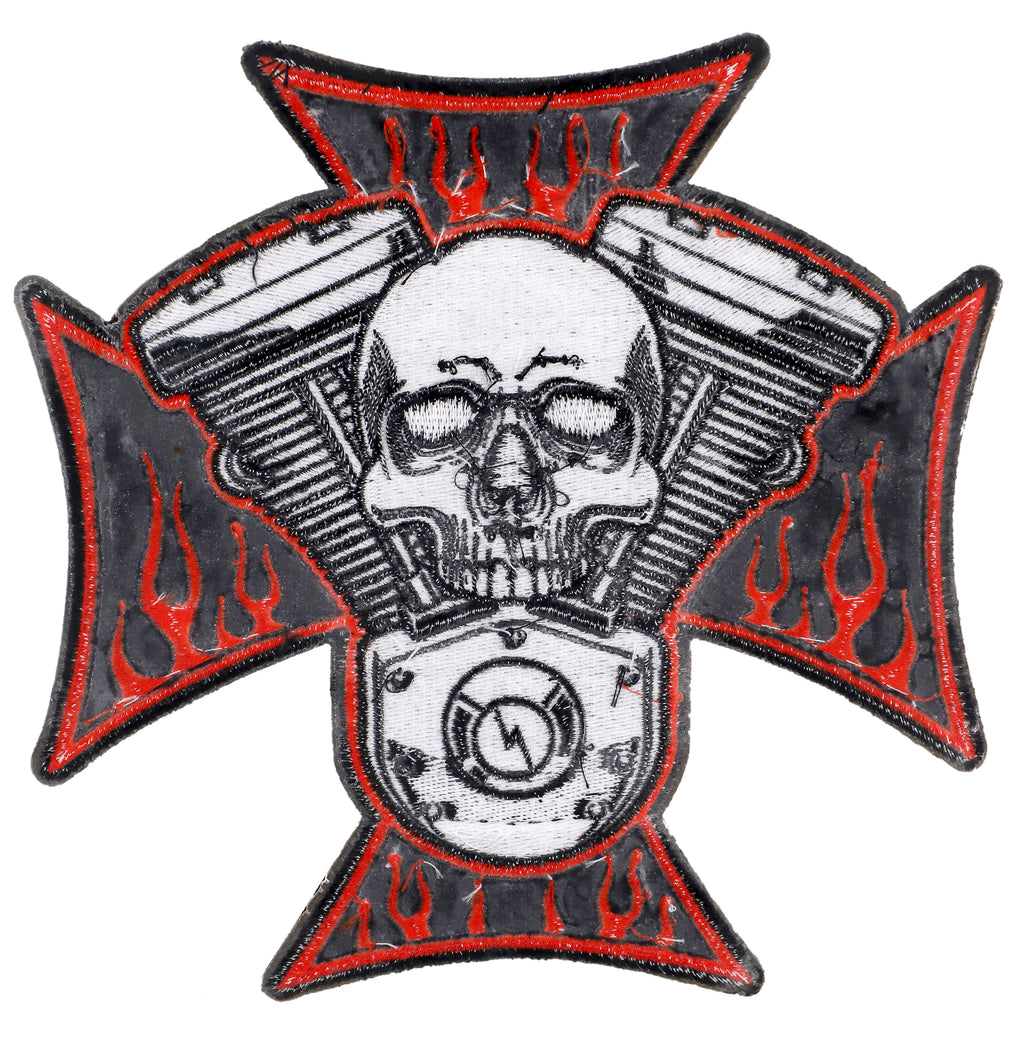 HD Cross Skull & Flame