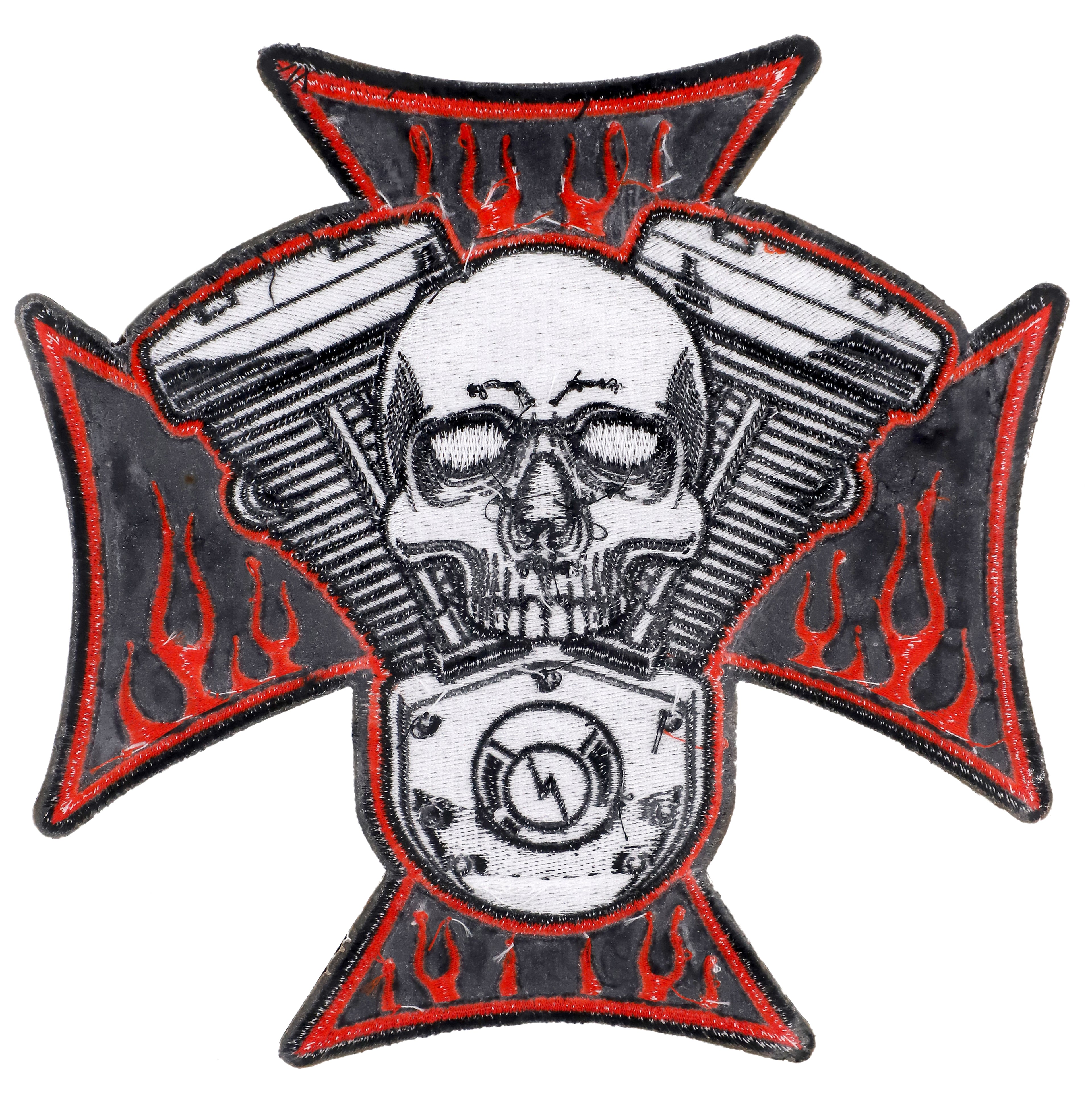 HD Cross Skull & Flame