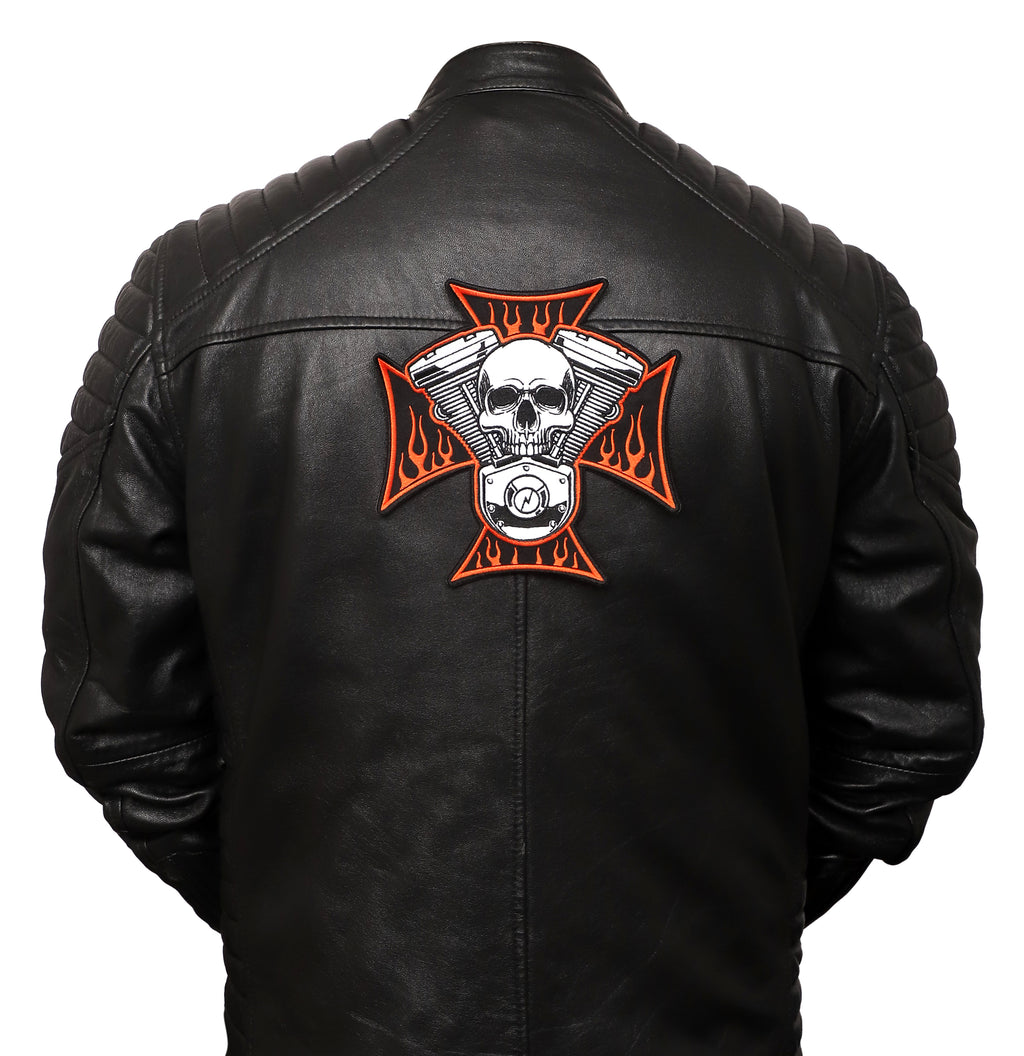 HD Cross Skull & Flame