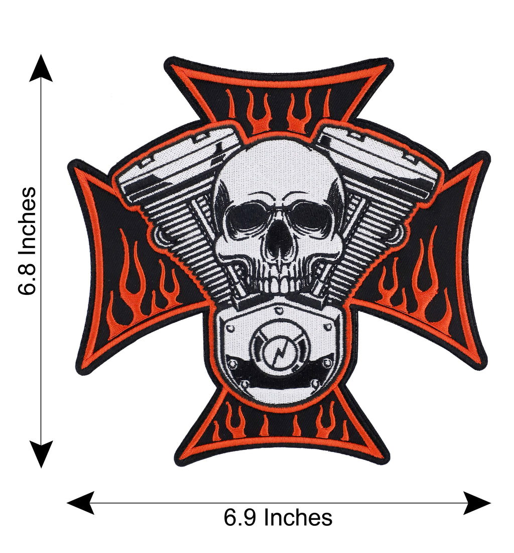 HD Cross Skull & Flame